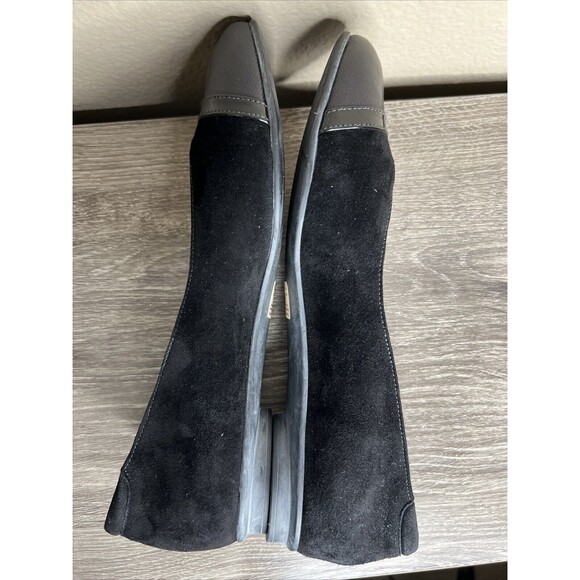 BeautiFeel Cap Toe Ballet Shoe Dress Pump Flat Leather EU 40 US 9.5 Black Silver - Picture 13 of 13